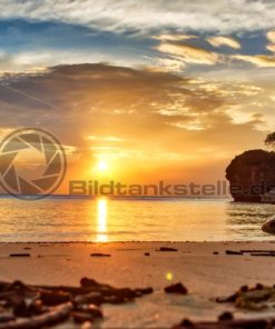 Sonnenuntergang am tropischen Strand: Blickfang-Motive für Zuhause, Praxis, Büro, Hotel - Bildtankstelle.de