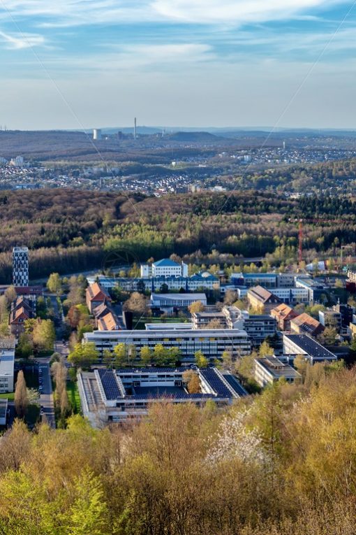 Blick vom Schwarzenbergturm Richtung Universität , Saarbrücken, Saarland - Bildtankstelle.de